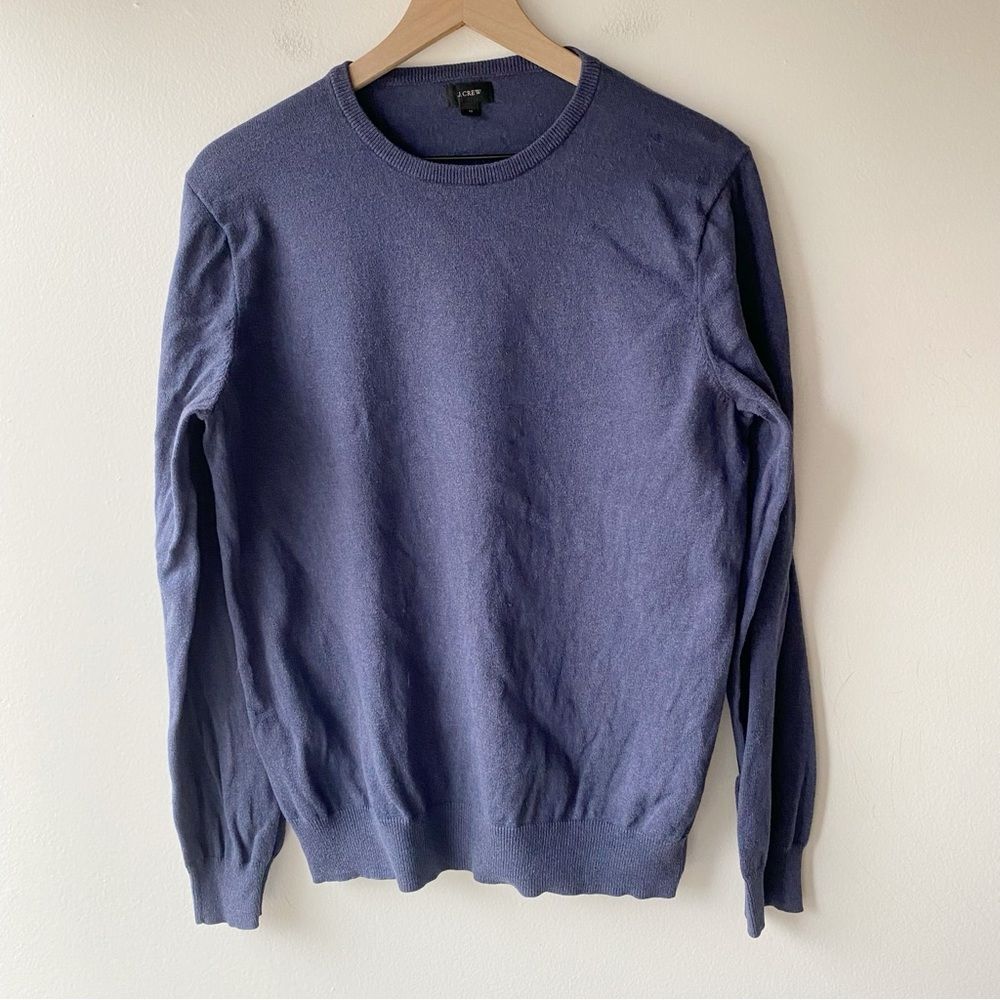 j crew navy crew neck pullover sweater size m medium